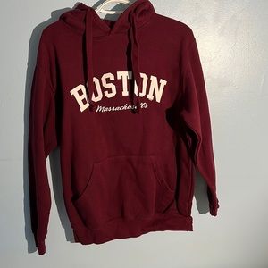 Graphic Maroon Sweatshirt with Boston MA logo